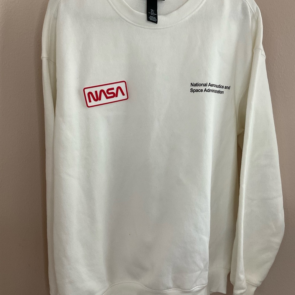 H&M White NASA Crewneck Sweater